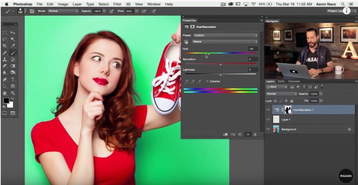 Convert a color image to black and white in Photoshop and share