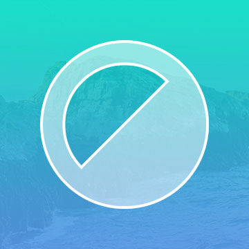 White line-art icon of a circle with a wedge cut out over a teal-to-blue gradient background, illustrating how to use Color Balance in Photoshop