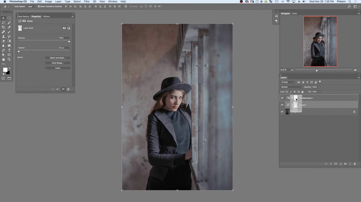 The final corrected portrait, showing balanced brightness and natural color restored to the previously underexposed shadow areas
