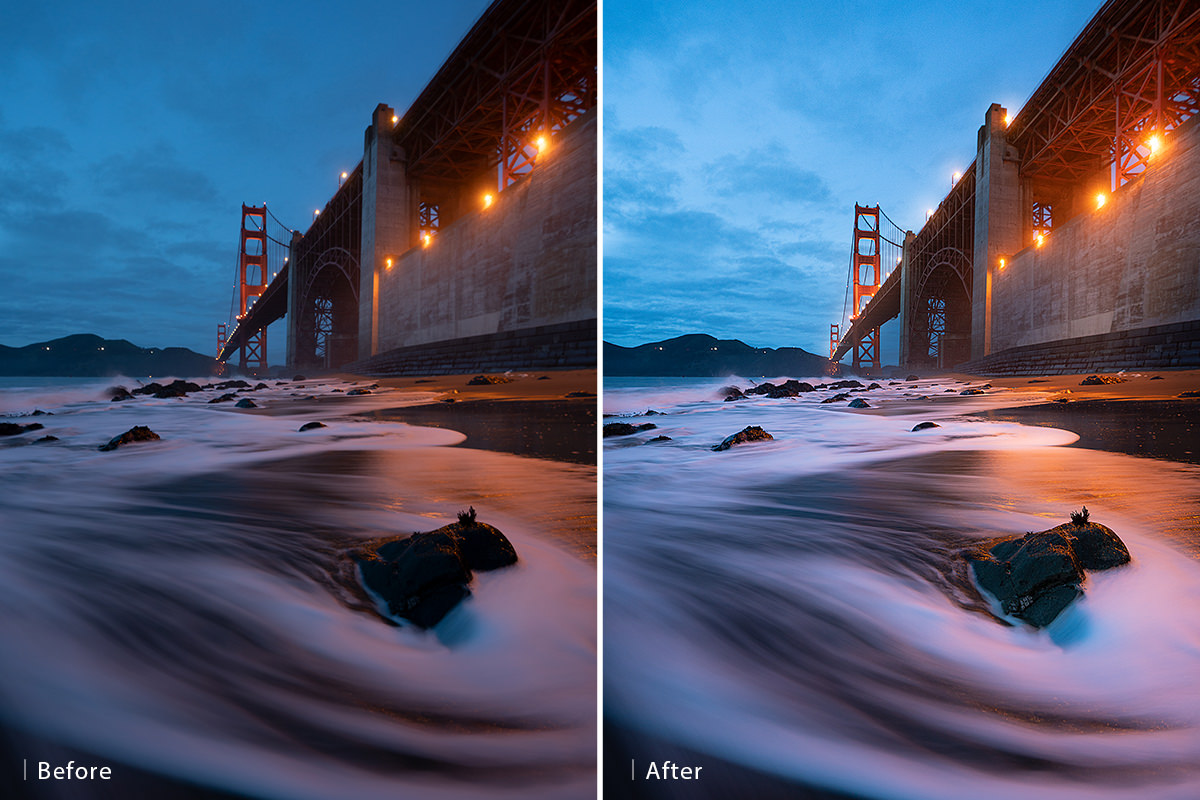 how to give landscape photos more impact before after