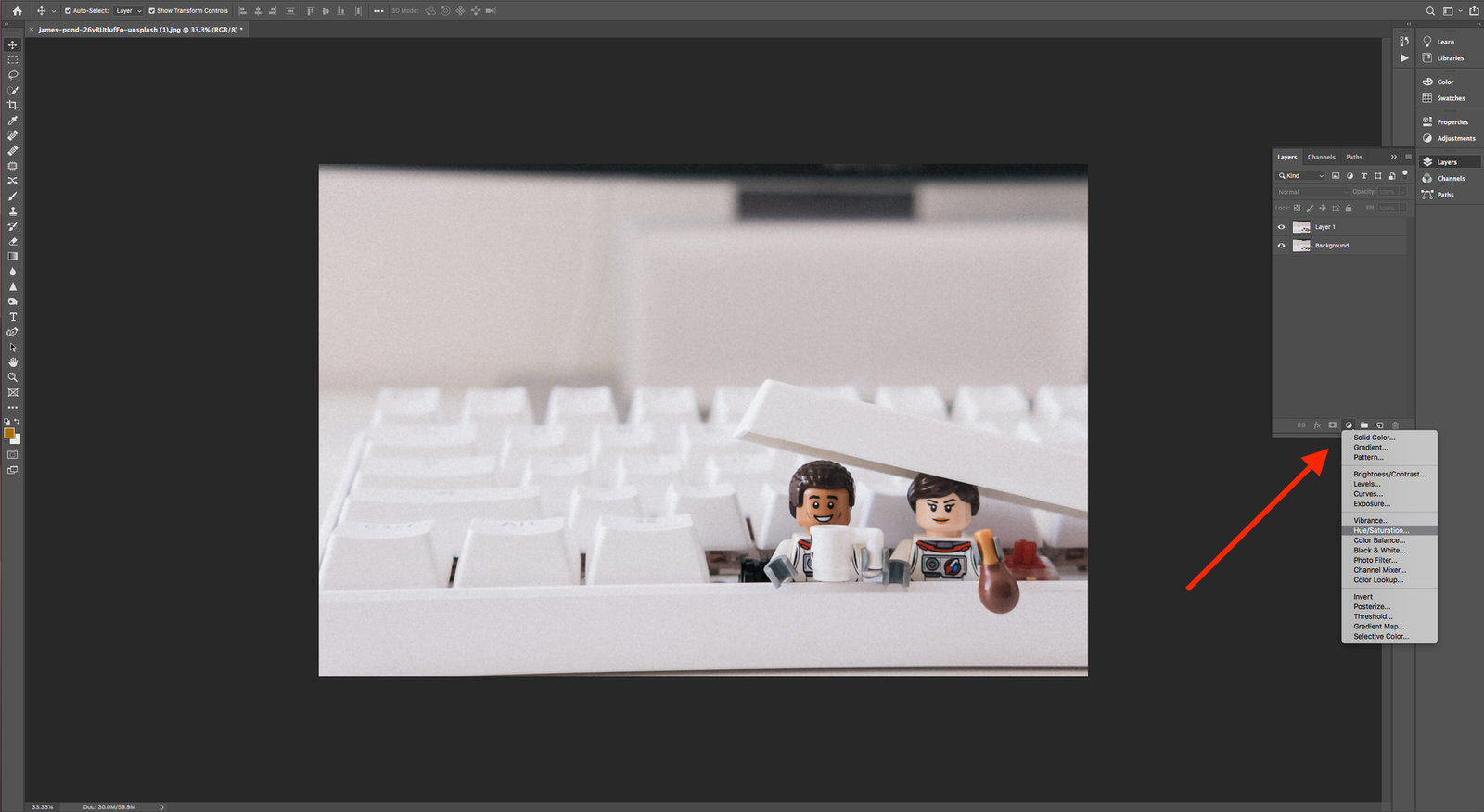 New Adjustment Layer Photoshop