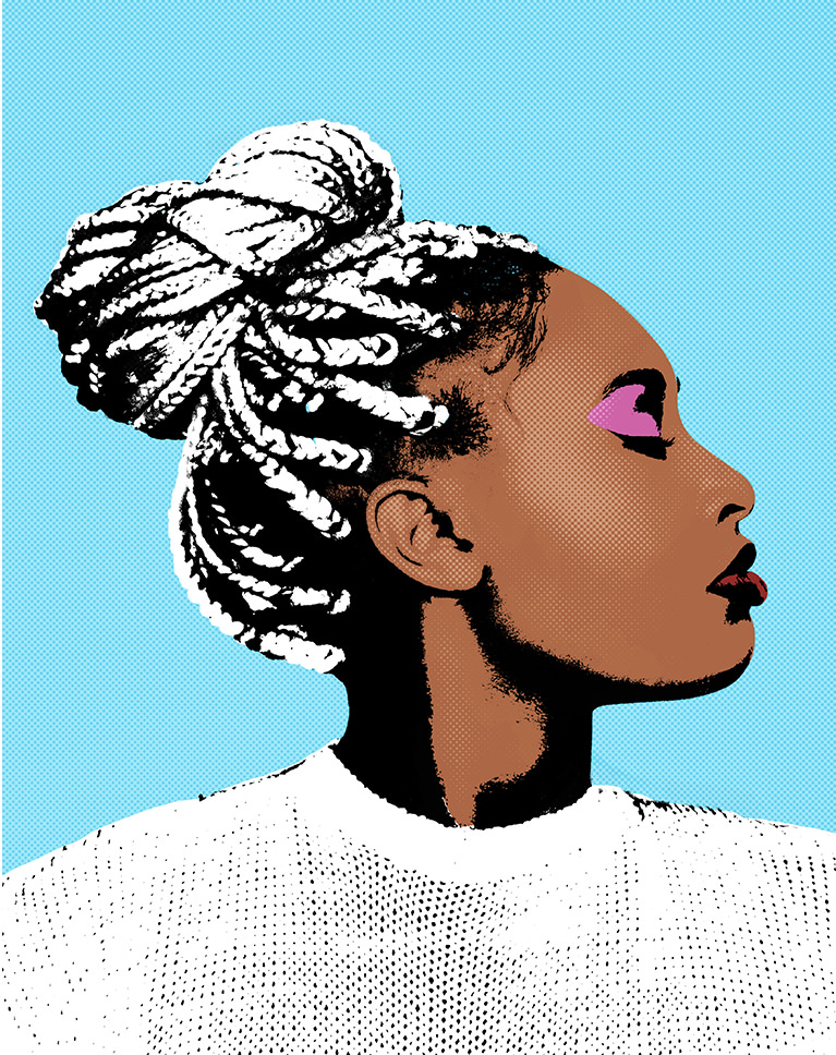 Pop Art Effect Profile Portrait