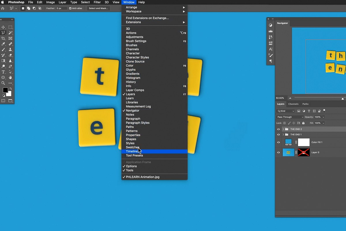 selecting the letter tiles with Color Range in Photoshop