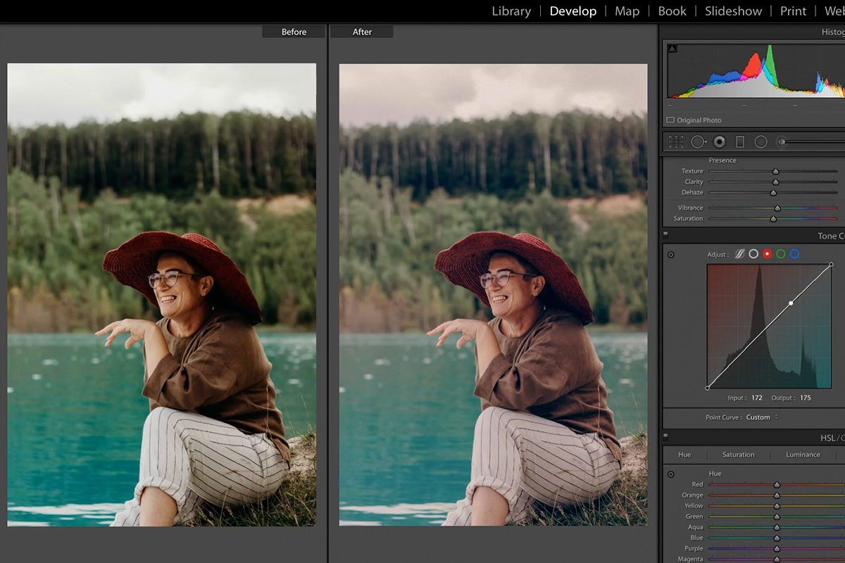 the finished subtle look before it is saved as a preset