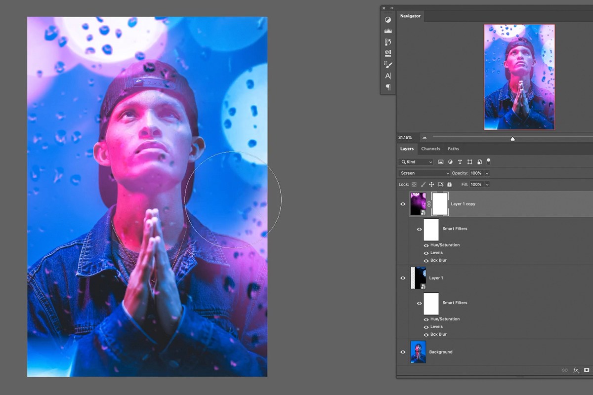 masking away a hard edge where a texture layer ended