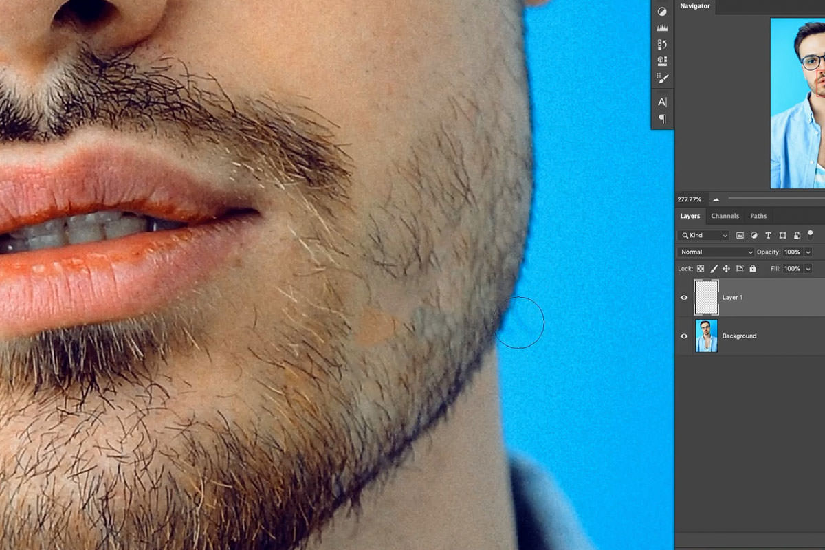 how to remove facial hair photoshop