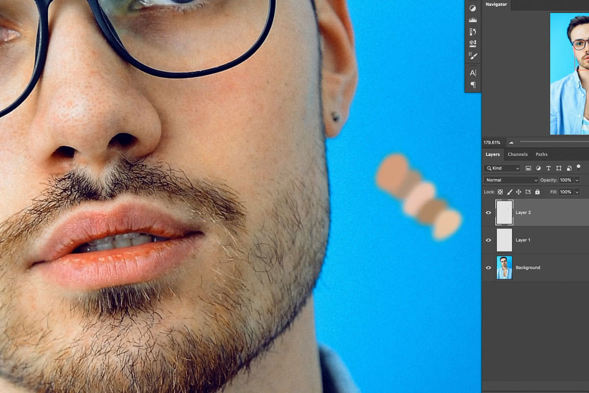 how to remove facial hair photoshop