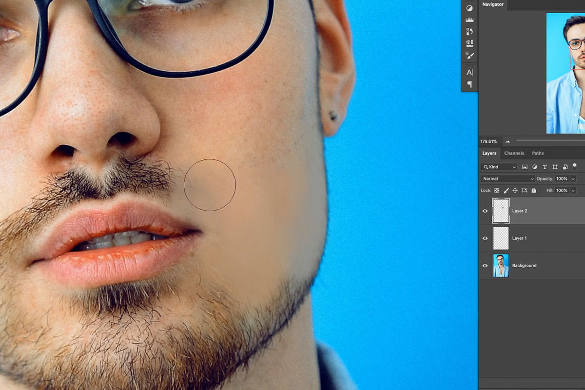 how to remove facial hair photoshop