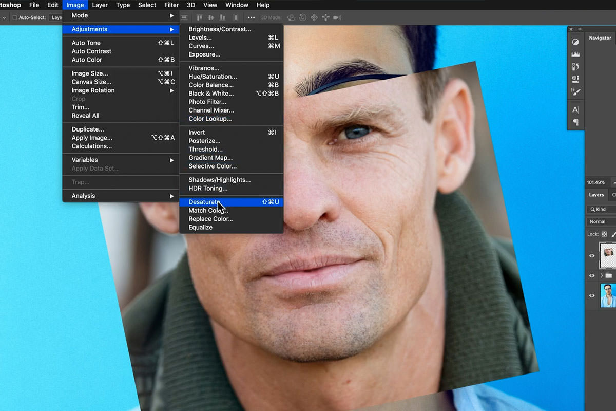 How to Remove Facial Hair in Photoshop - PHLEARN