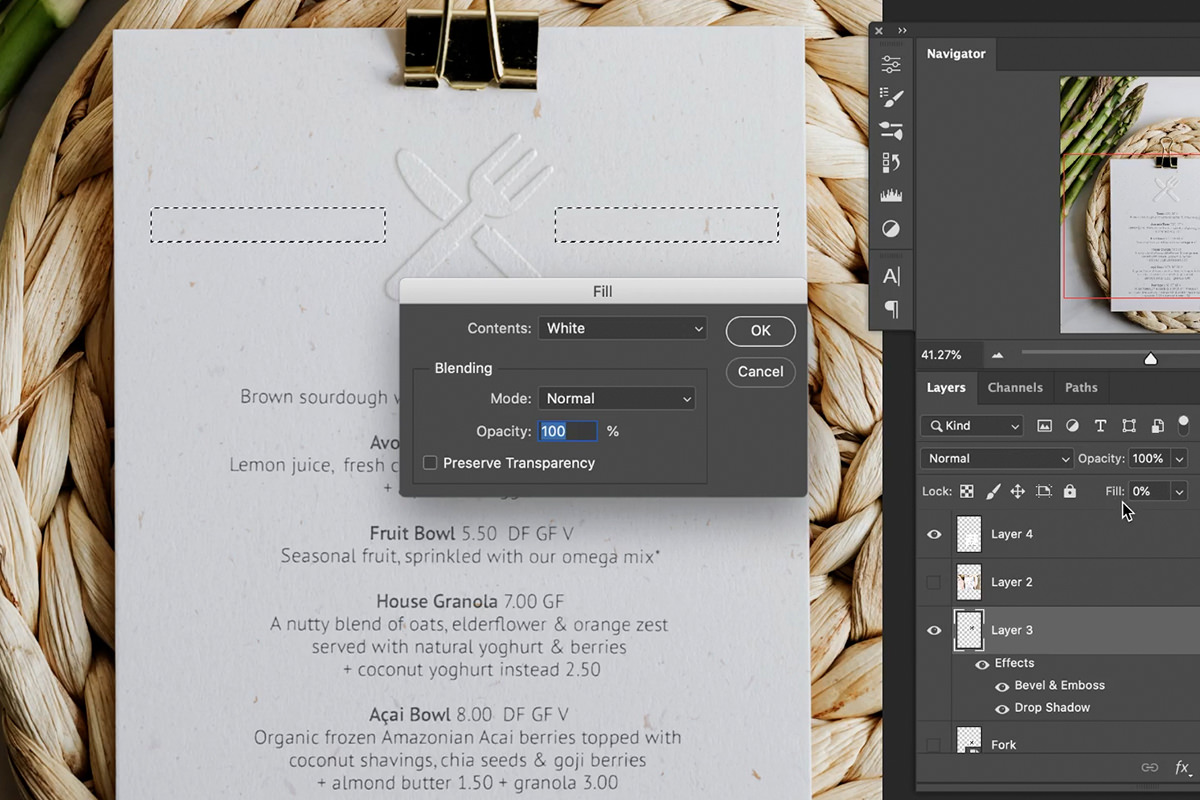 embossed effect in photoshop
