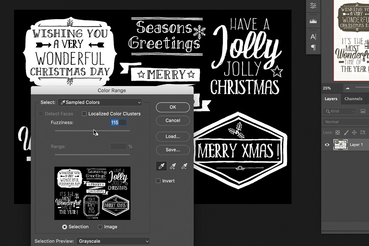 holiday card in photoshop
