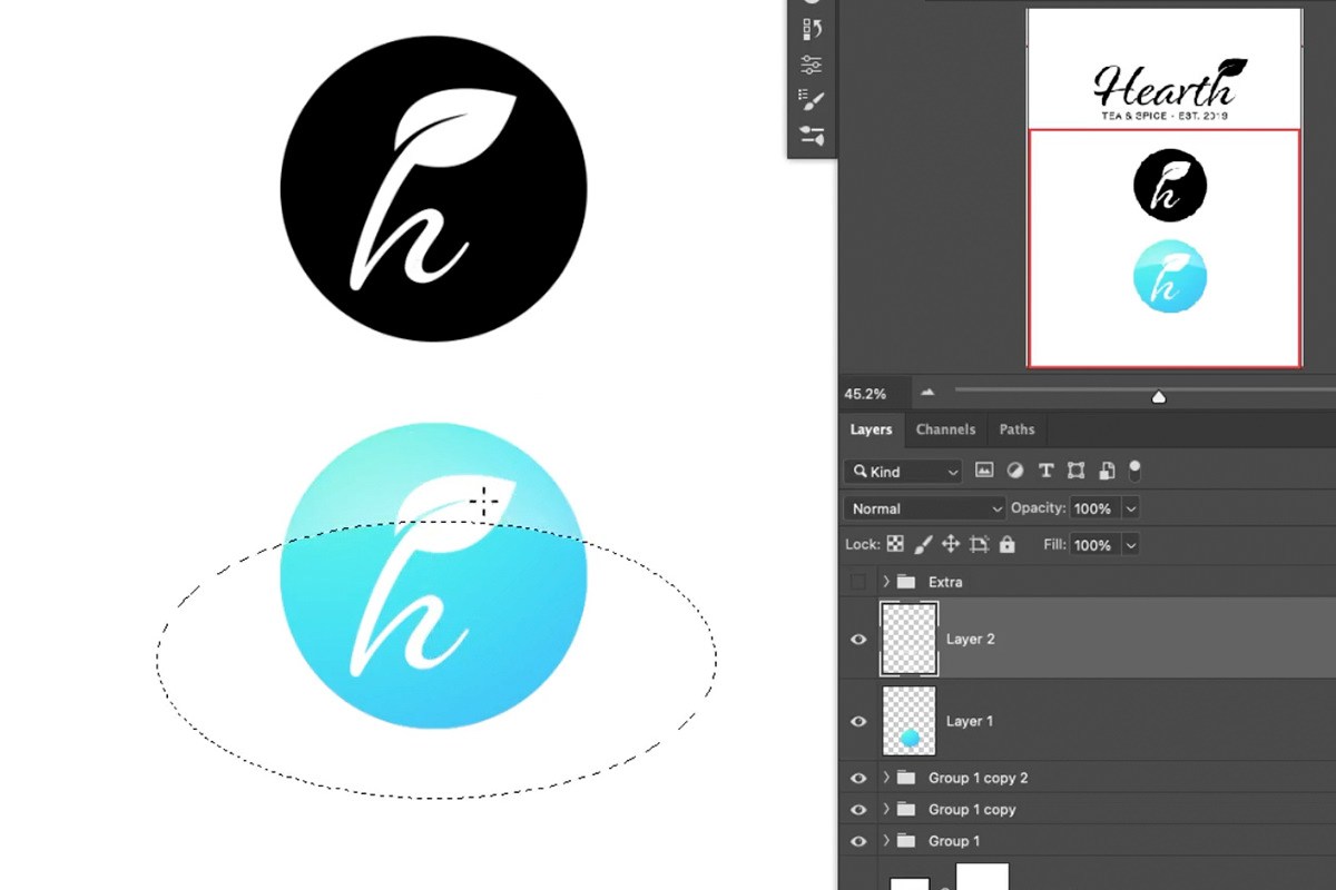 the finished logo variations shown side by side