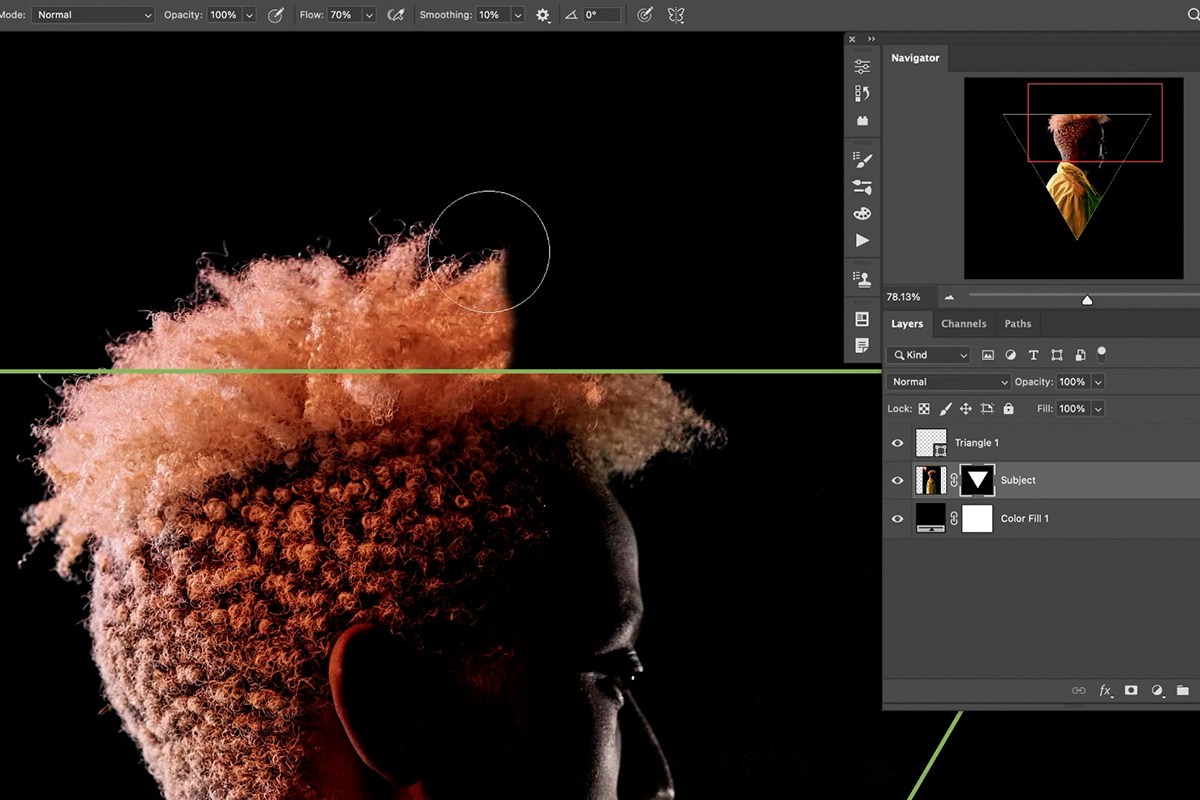 Stroke color chosen to complement the colors in the photo