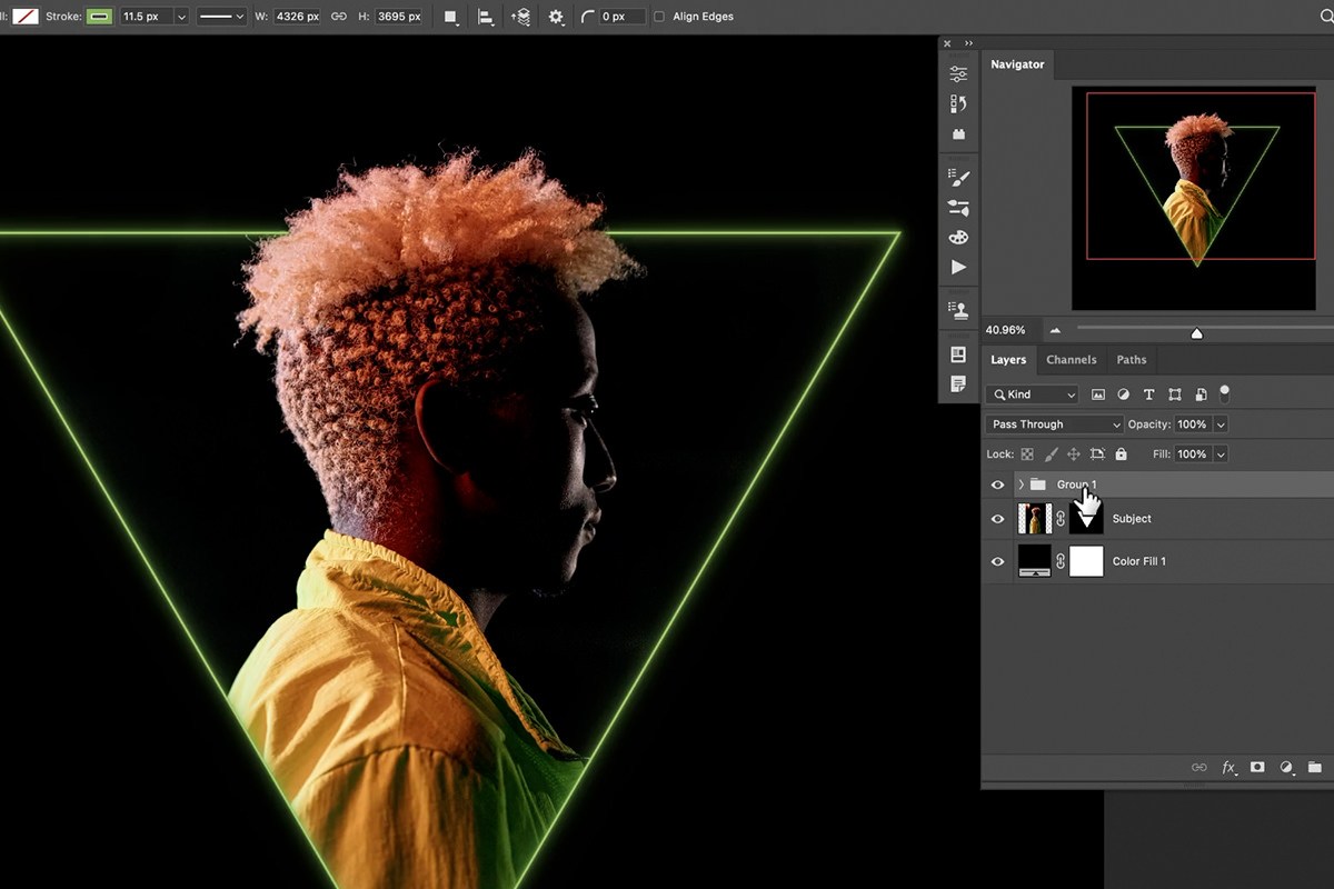 Hue/Saturation Colorize layer adding a second blue color