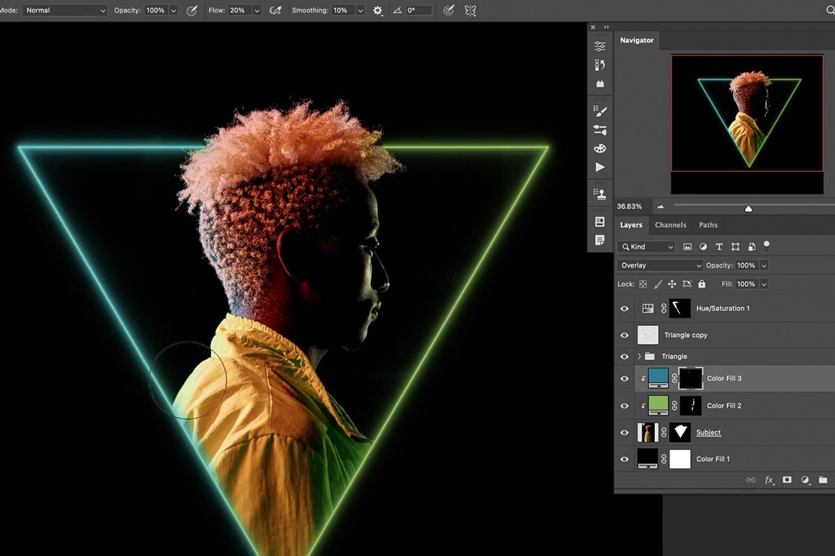 Neon glow effect nearly finished with balanced colors