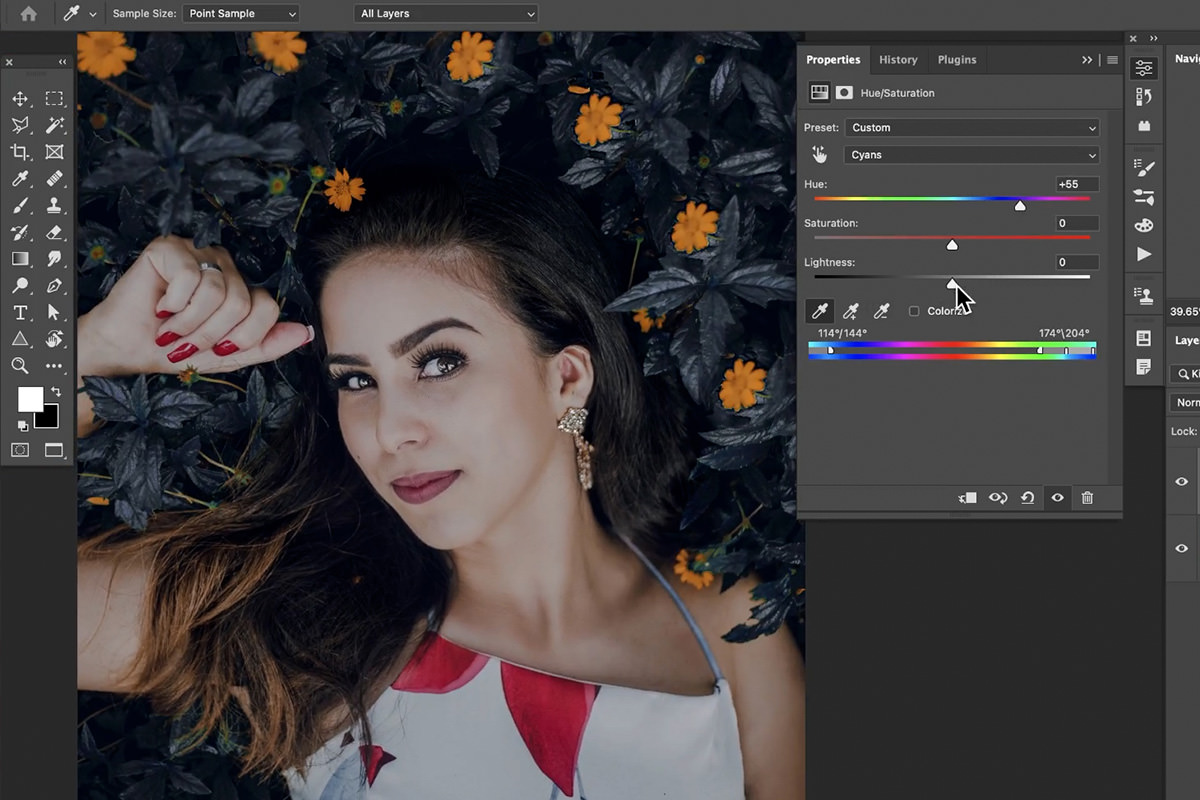 change color of plants and flowers in photoshop