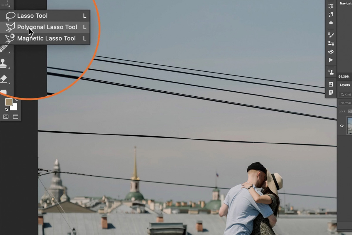remove power lines from photo in photoshop