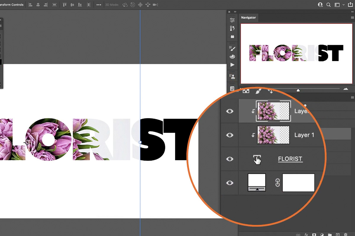 fill text with an image in Photoshop