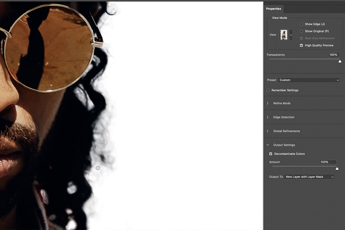 New Layer with Layer Mask output creating the cutout