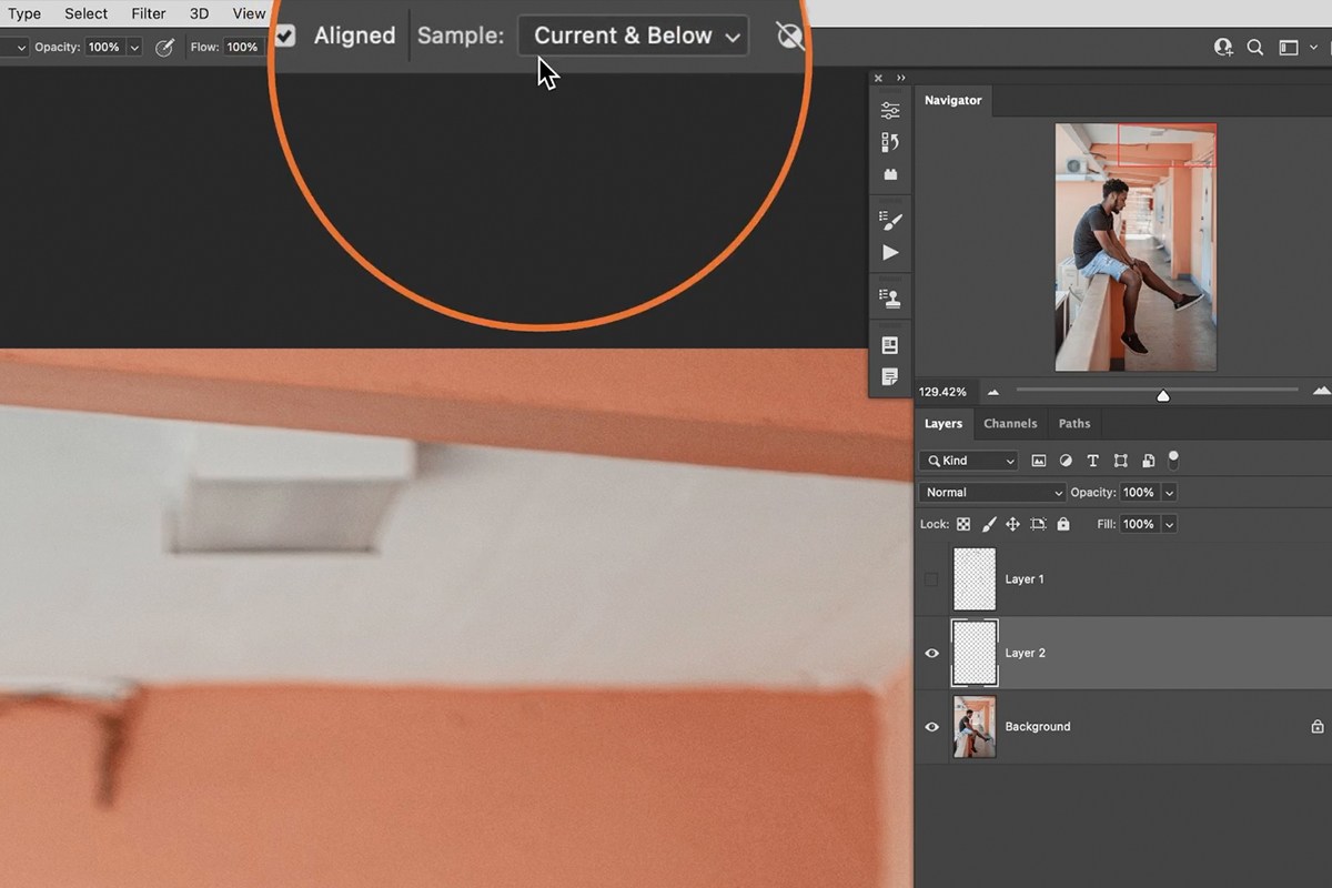 New layer with each distraction circled to mark what will be removed