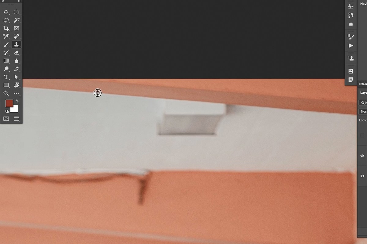 Clone Stamp tool working through multiple edges with fresh samples for each segment