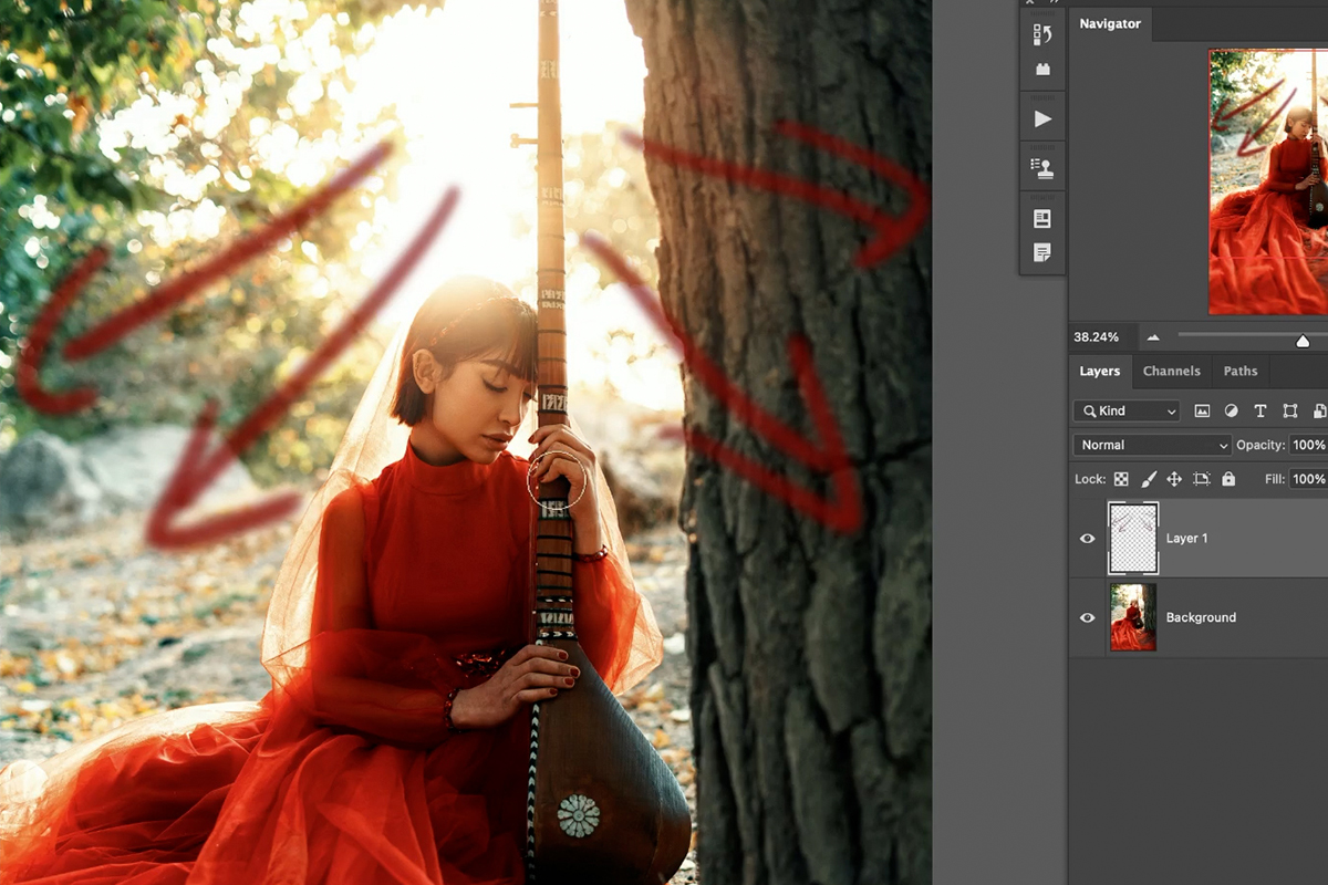 create realistic light rays in 
photoshop