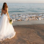 A bride on a beach