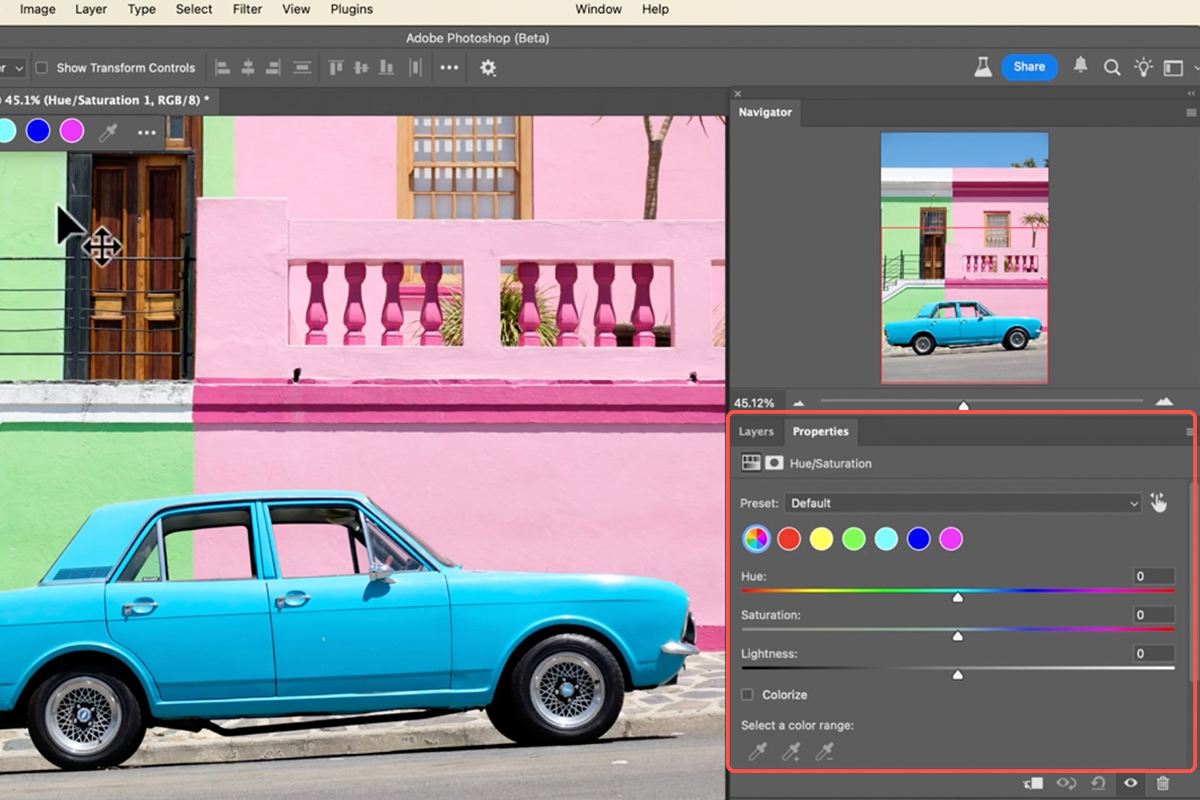 Photoshop Beta: New Hue Saturation Tool - PHLEARN