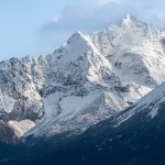 Snow-covered mountain peaks
