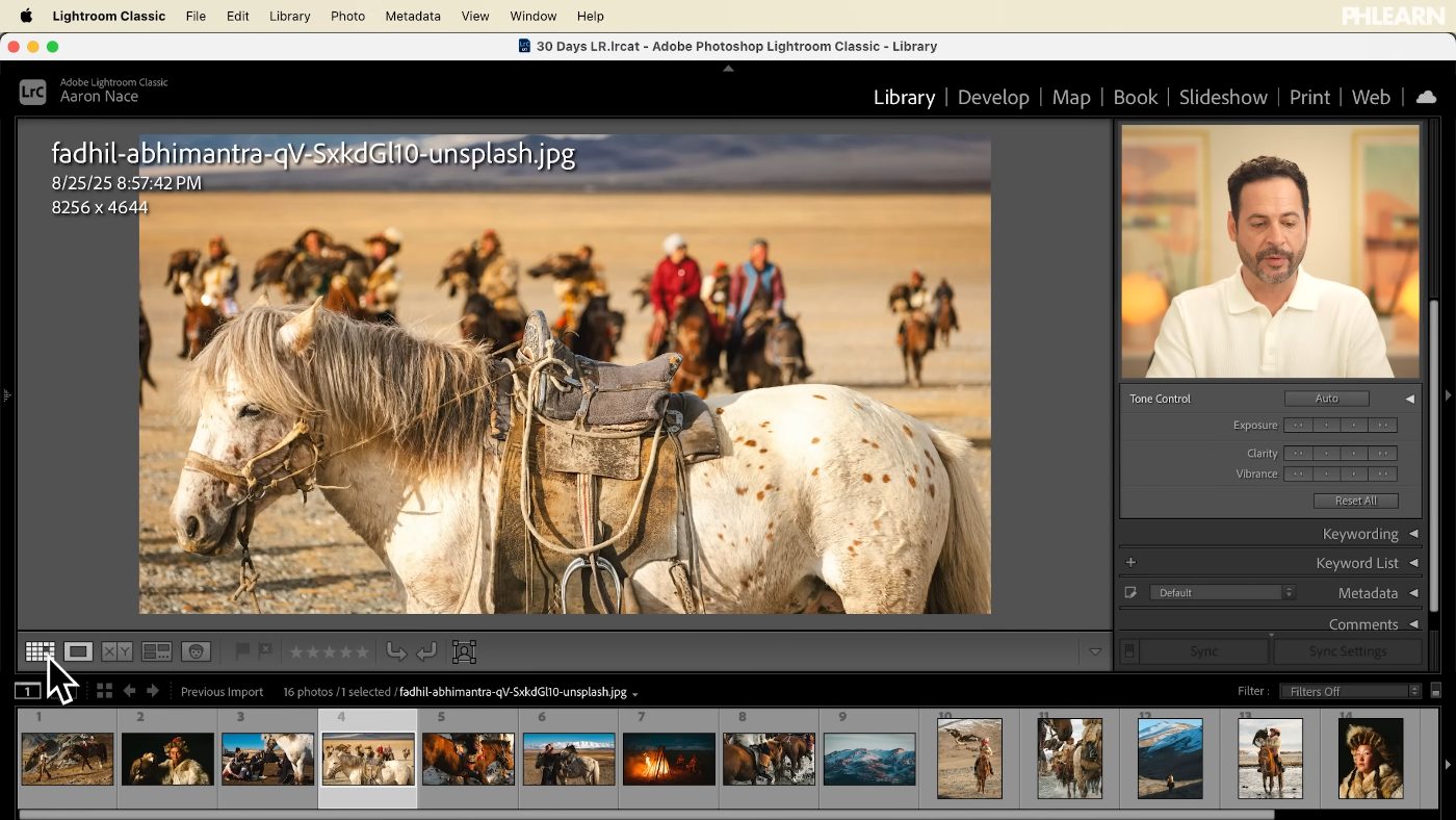 Importing photos into the Lightroom Classic catalogue in the Library module