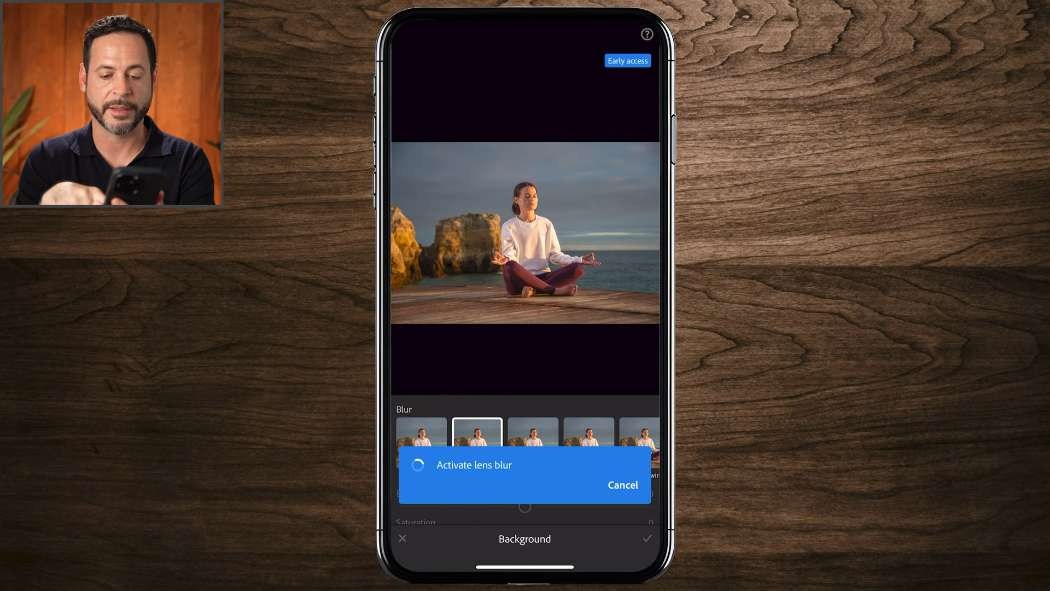 Using an AI Action in Lightroom Mobile to make the subject pop and blur the background