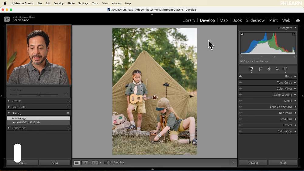 An AI people mask recalculated on a different photo after syncing in Lightroom Classic