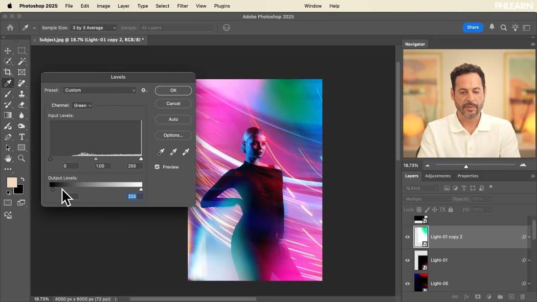 The finished composite layer stack with unifying adjustments in Photoshop