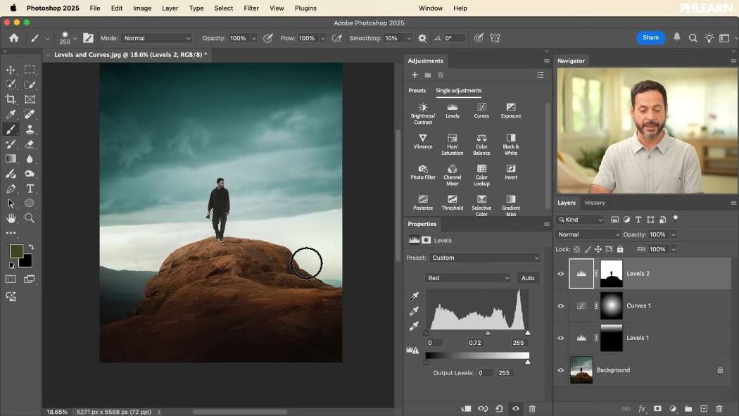 Shifting the colour of an image with a per-channel curve in Photoshop