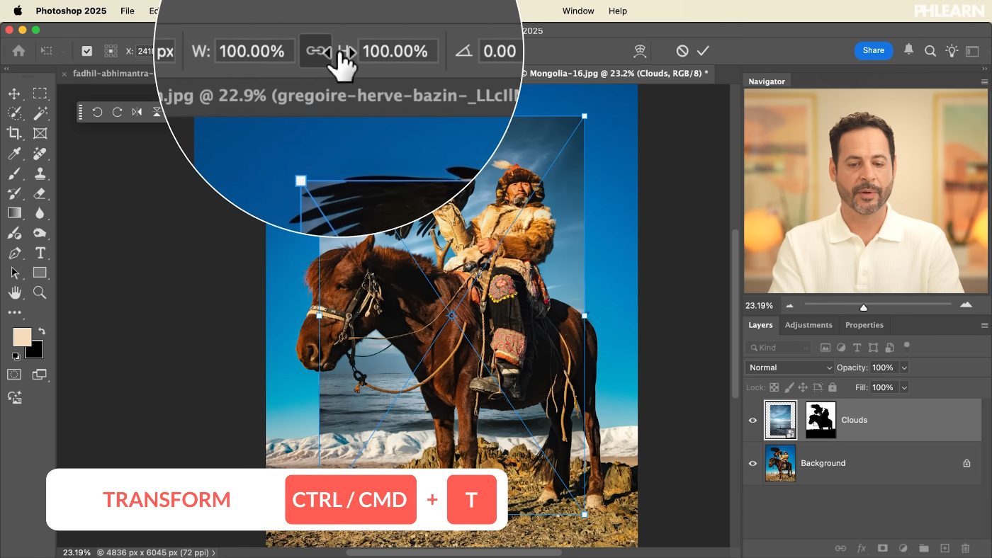 Working in layers in Photoshop after sending an image over from Lightroom