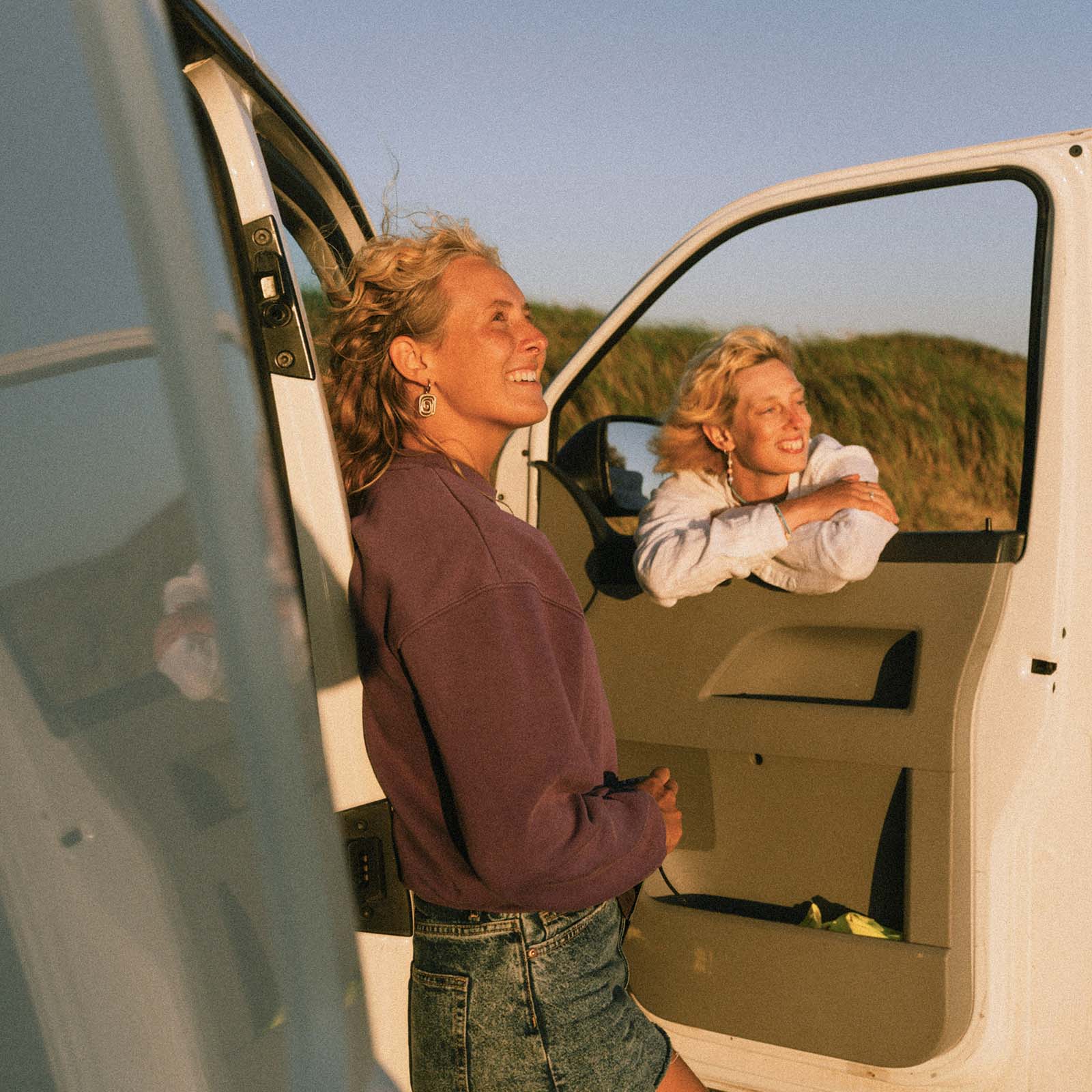 The same portrait after correcting skin tone with the Camera Raw Vectorscope, with the warm sunset light preserved and skin reading accurately
