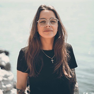 Portrait of a young woman after retouching and colour grading