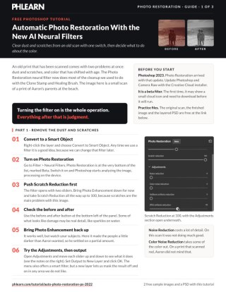 Page 1 of the free Automatic Photo Restoration PDF guide