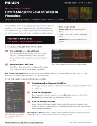 Page 1 of the free Change the Color of Foliage PDF guide