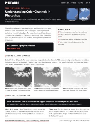 Page 1 of the free Color Channels in Photoshop PDF guide