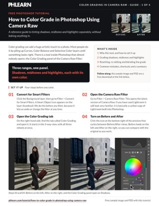 Page 1 of the free Color Grade in Camera Raw PDF guide