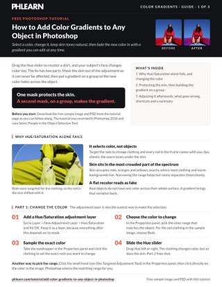 Page 1 of the free Color Gradients PDF guide