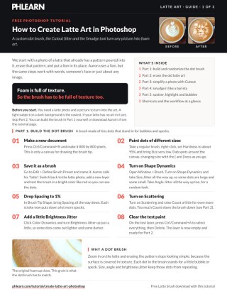 Page 1 of the free Create Latte Art in Photoshop PDF guide