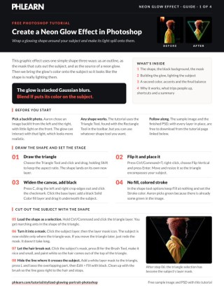 Page 1 of the free Create a Neon Glow Effect in Photoshop PDF guide