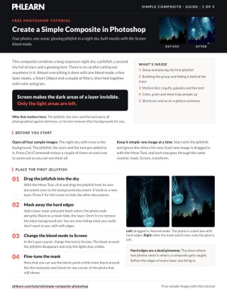 Page 1 of the free Create a Simple Composite in Photoshop PDF guide