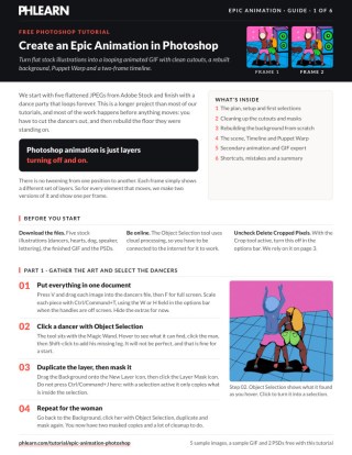 Page 1 of the free Create an Epic Animation in Photoshop PDF guide