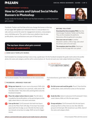 Page 1 of the free Create and Upload Social Media Banners in Photoshop PDF guide