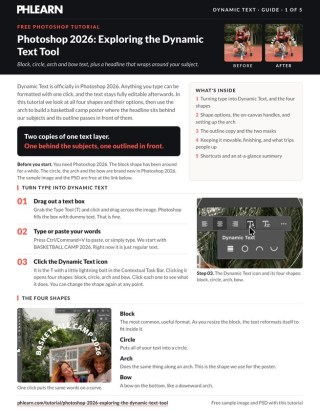 Page 1 of the free Dynamic Text Tool PDF guide