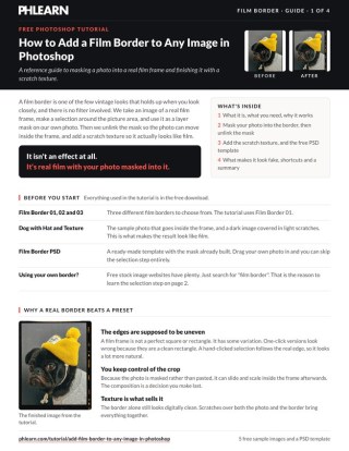 Page 1 of the free Film Border PDF guide
