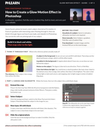 Page 1 of the free Glow Motion Effect PDF guide